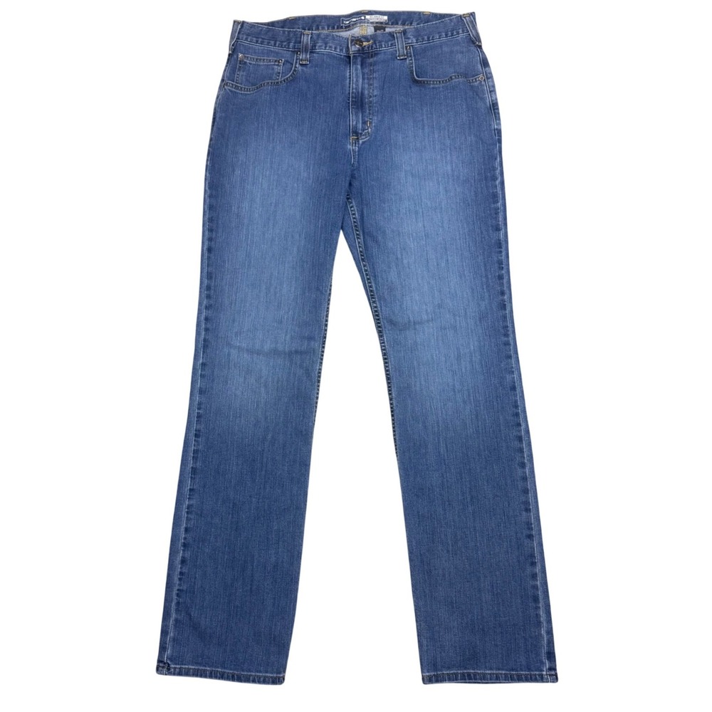 Carhartt Rugged Flex Relaxed Fit Jeans Mens 35x34 Blue BD2804-M Denim Work Pants